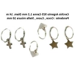 Cerchio Argento 925  Uomo Donna Con Pendente Croce, Stella O