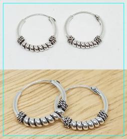 Cerchio Cerchietto 14mm Argento 925%  Baly Etnik Style Uomo 