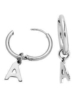 Cerchio Con Lettera In Acciaio Alfabeto Iniziale Nome Silver