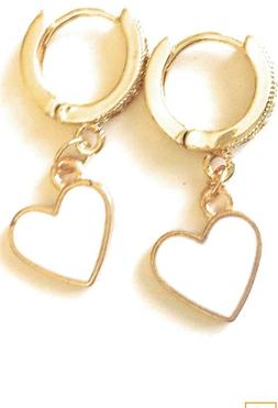 orecchini cerchio dorati con strass con cuori