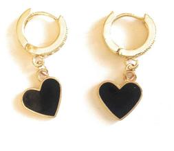 Cerchio Dorati Con Strass Con Cuori  Neri Smaltati