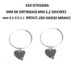 Cerchio In Argento 925 Con Pendente Simbolo Cuore