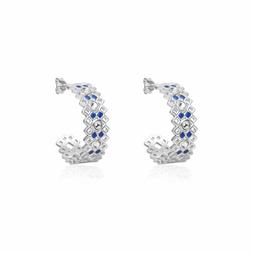 Stroili Cerchio In Ottone Rodiato Con Cristalli E Smalto Blu