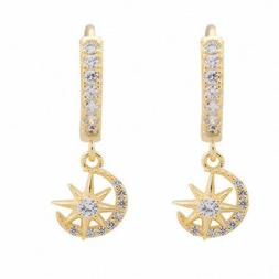 Cerchio Luna E Rosa Dei Venti Pendente In Argento Gold 925 E