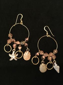 Cerchio Oro Con Pendenti Di Cristalli Cubici ,ciondoli Oro S