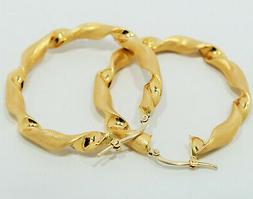 Cerchio Oro Giallo 18 Kt Lucido Satinato Intreccio Grandi