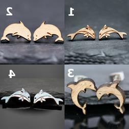 - Clip Con Vero Legno - Delfini - Delfino - Pesce - Marittim