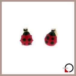 Coccinella Da Bambina Smaltati In Oro Giallo 14 Kt Per Bimba