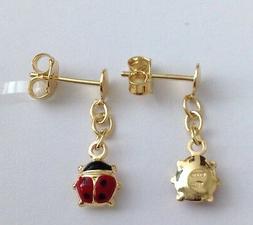 " Coccinelle " In Oro 9kt - 9kt Solid Gold Ladybirds  Earrin