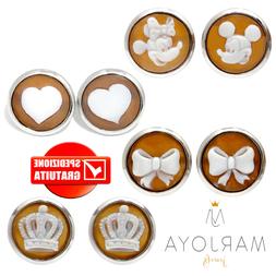 Con Cammei In Argento 925,lobo *corona*cuori*fiocco*minnie E