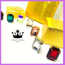 Con Gemme Zirconi Pietre Colorate Donna Oro Piccoli