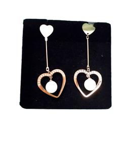 Con Perle Pendenti Cuore Donna Ragazza Acciaio Swarovski Lun