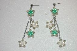 Con Stelline Pendenti Fatti A Mano Con Perle/perline Verde A