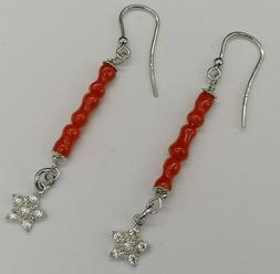 Corallo Rosso Argento Pendente Gioiello Italiano Da Donna Ar