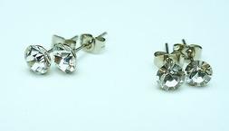 Cristalli Briantti Argento Lobo Acciaio Chirurgico 316l Trag