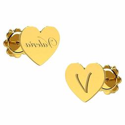 Cuore Con Lettera Argento 925 Rodiato Anallergico Personaliz