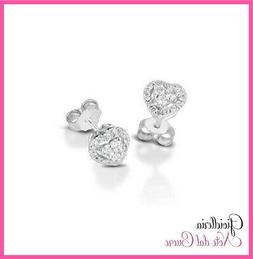 Cuore In Oro Bianco 18k Con Diamanti Naturali 0.22 Carati Ce