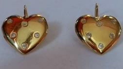 💖 Cuore Pendenti Oro Giallo 18 Kt Ct Carati 750 Topazi Br