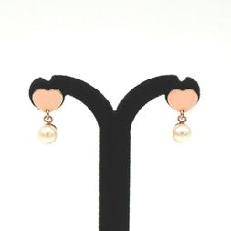 Cuore Perle In Argento 925 Bagnato Oro Rosa 18 Kt