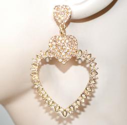 Cuori Donna Oro Dorati Strass Rosa Brillantini Pendenti Ohrr