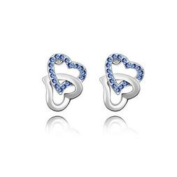 Cuori Intrecciati Decorato Con Cristallo Blu By Swarovski