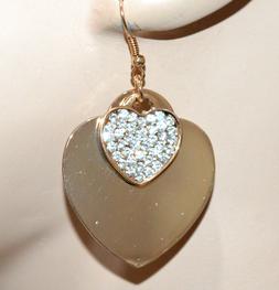 Cuori Oro Dorato Donna San Valentino Ciondolo Strass Brillan