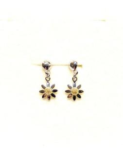 Da Bambina Con Margherita Pendente In Oro Giallo E Bianco 18