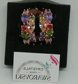 Da Donna A Cerchio Oro Placcato Con Cristalli Swarovski Mult