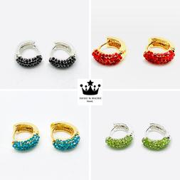 Da Donna A Cerchio Semi Pav&eacute; Swarovski Oro A Lobo Strass Gi