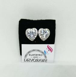 Da Donna A Cuore Oro Bianco Pl. Marcati 18 Kt E Cristalli Sw