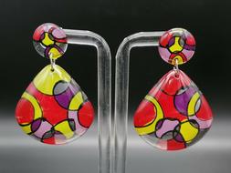 Da Donna A Goccia Pendenti Vintage Pop Art Fatti In Italia