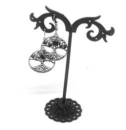 Da Donna Albero Della Vita Pendenti Con Pietre Nere Bijoux F