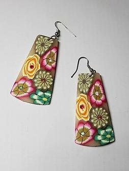 Da Donna Bambina Con Pendenti, Strass, Fiori Colorati