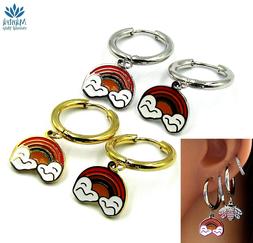 orecchini da donna cerchio piccoli con arcobaleno