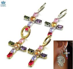 orecchini da donna cerchio piccoli con croce