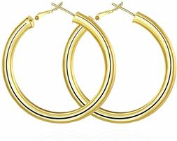 Da Donna,gioielli A Cerchio Oro Grandi 50 Mm &ndash; Placcato Or