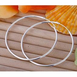Da Donna Grande A Cerchio 925 Placcato In Argento Sterling O