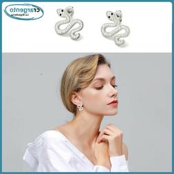 Da Donna In Acciaio Inox Con Zirconi A Lobo Serpente Pendent