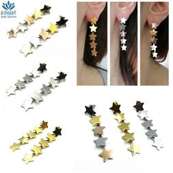 Da Donna In Acciaio Inox Lunghi Pendenti A Lobo Stelle Anall