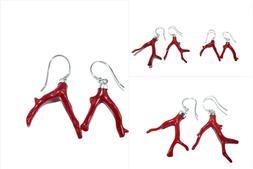 Da Donna In Argento 925 Di Corallo Rosso Vero E Con Pendenti