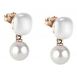 Da Donna In Argento 925  E Pvd Oro Rosa, Con Perla - Gemma -