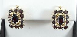 Da Donna In Oro Giallo 18 Kt Con Pietre Granato Rosso Scuro