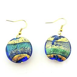 Da Donna In Vetro Di Murano Verde Blu E Foglia D'oro Confezi