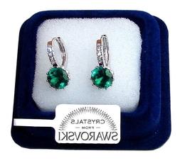 Da Donna Pl.oro Bianco 18k Zirconi Cristalli Swarovski Veri 