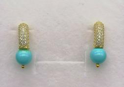 Da Donna Turchese Argento A Lobo Gioiello Italiano Zirconi