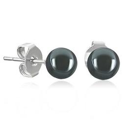 Da Uomo Con Perle In Acciaio Ematite Nera Ze0027