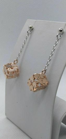 Dado Di Cuori Pendenti In Argento 925/1000 Rodiato E Ramato 