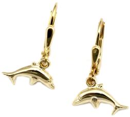 Delfini Lucido 333 Oro Pendenti Per Bambino Giallo