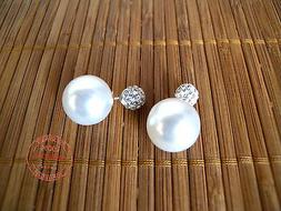 Di Perle In Resina + Strass Doppia Pallina Sposa Matrimonio 