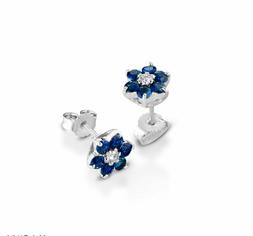 Diamanti Fiore Oro 18kt Diamanti Naturali Ct006 E Zaffiri Na